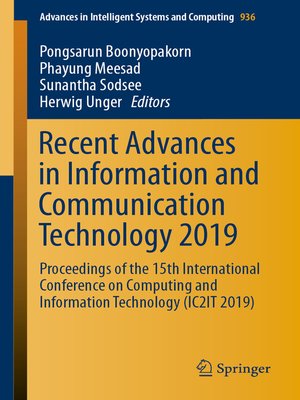 cover image of Recent Advances in Information and Communication Technology 2019